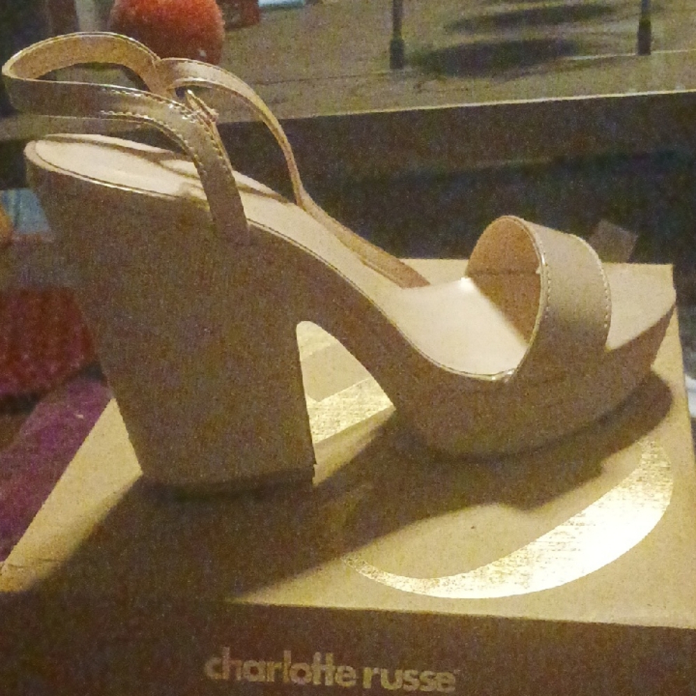 Charlotte Russe Beige Platform Sandals